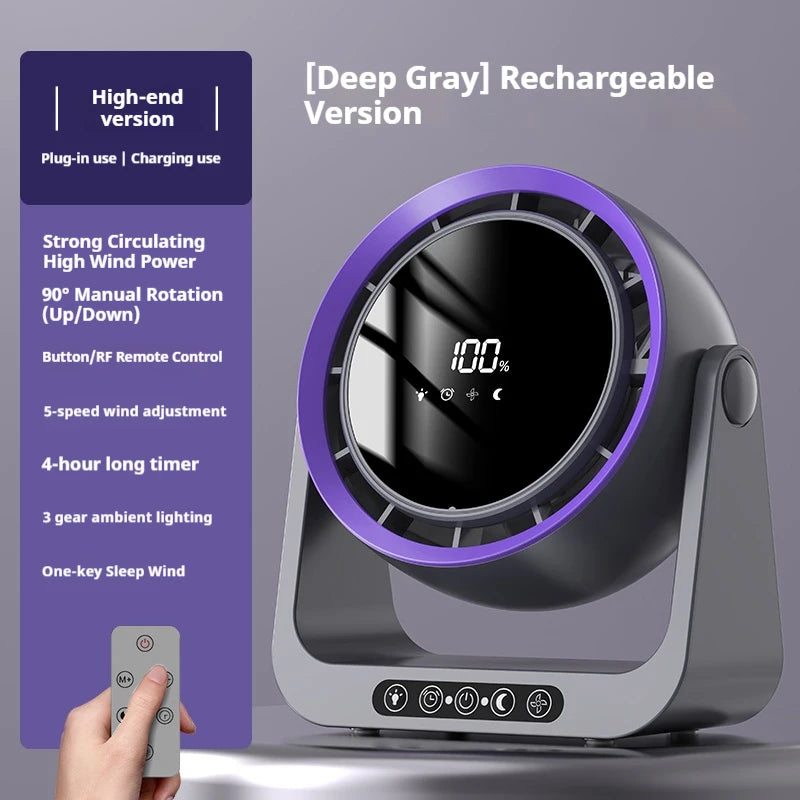 Wiederaufladbarer Tischventilator 4000mAh mit Fernbedienung