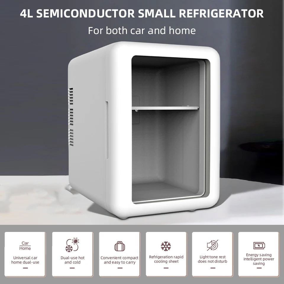 Mini-Schönheitskühlschrank 4L – Warm & Kalt – Für Auto & Zuhause – Ideal für Kosmetika