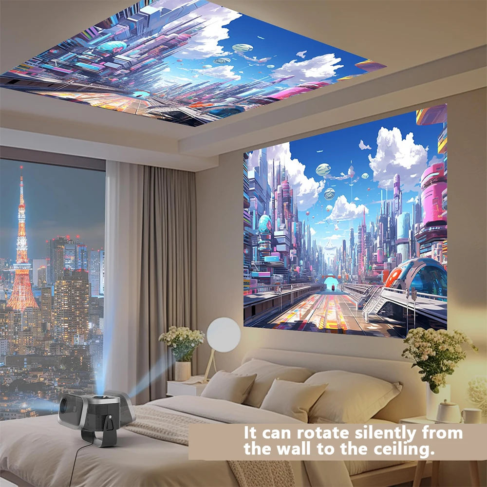 Mini 4K Projector WallProjecteur 4K Portable – WiFi 6