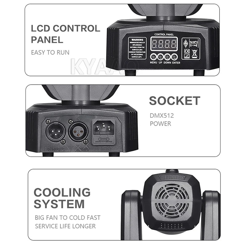 Kompakter Moving Head Projektor mit DMX-Steuerung