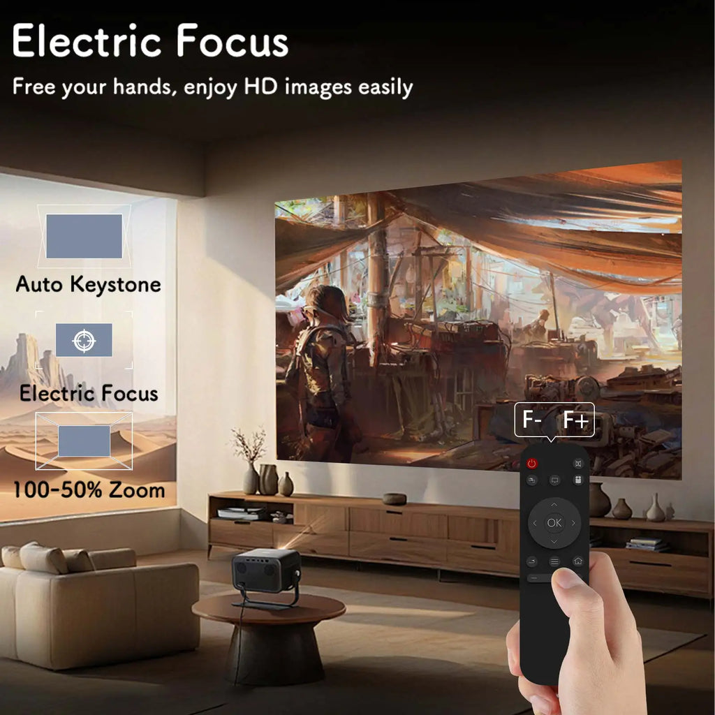 Mini 4K Projector WallProjecteur 4K Portable – WiFi 6
