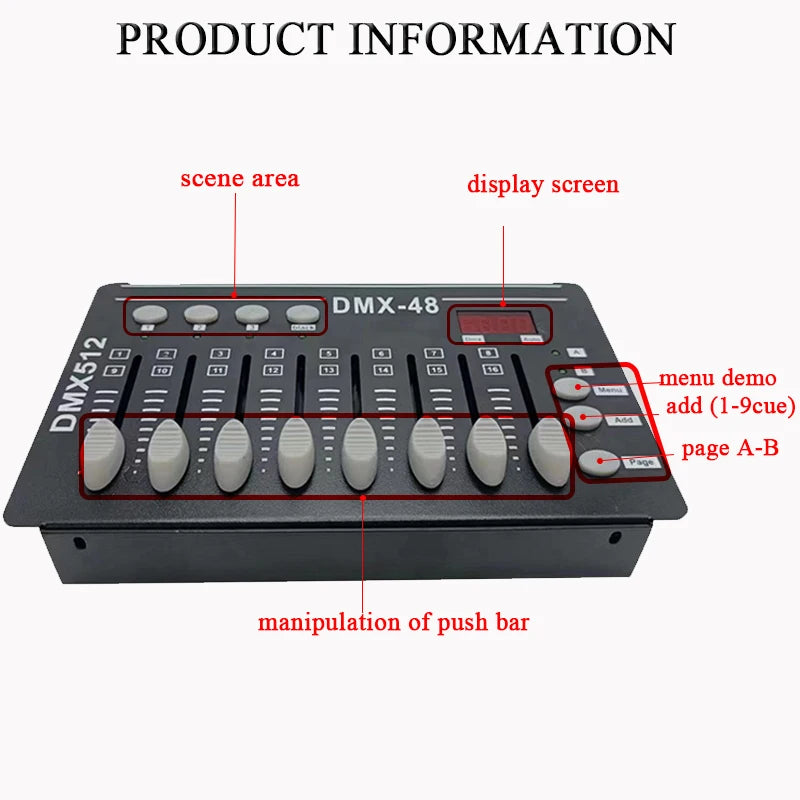 DMX-Controller, professionell, 48 Kanäle, für Beleuchtung