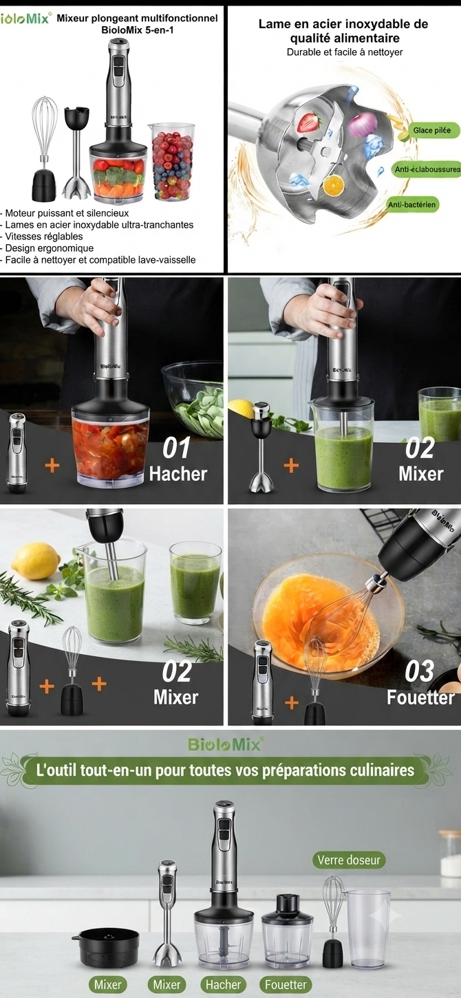 mixeur plongeant 4 en 1
